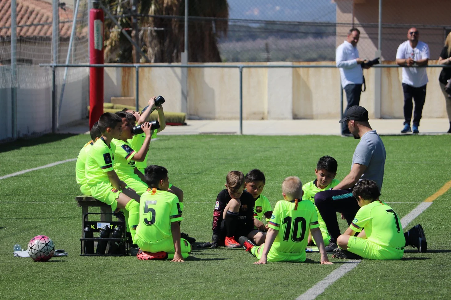 Young soccer players training together in a small group at Next Play Soccer